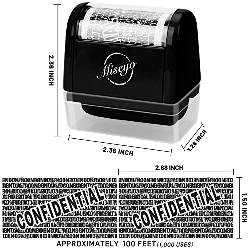 Miseyo Identity Theft Protection Roller Stamp Set - Black (3 Refill Ink Included) - Image 3