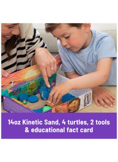 Kinetic Sand Kinetic Sand, Project Planet Turtle Beach, 14oz Play Sand, Tools & Molds, Sustainably Minded Eco Friendly Materials, Christmas Gifts for Kids Ages 3+  - Image 3