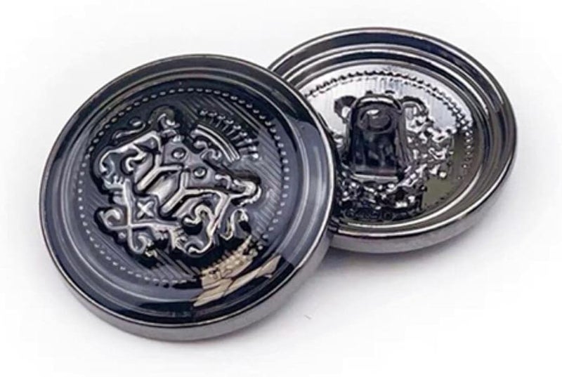 أزرار حجر الراين الفاخرة باللون الأسود مقاس 20 مم، 10 قطع، أزرار خياطة معدنية على الطراز الأوروبي الكلاسيكي - Image 1