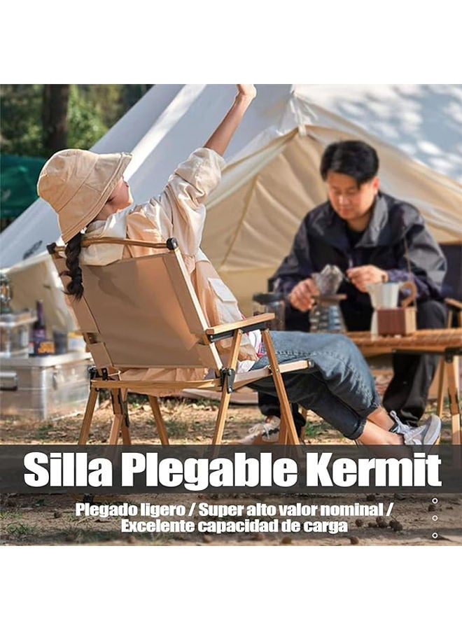 كرسي خارجي محمول خفيف الوزن، كرسي تخييم مصنوع من الألومنيوم قابل للطي يمكنه حمل 150 كجم، كرسي شاطئ للتخييم في الحديقة والنزهات، (أسود، قابل للارتفاع)، 78 × 50 × 54 سم - Image 3