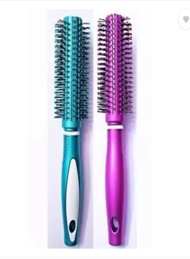Florabliss Round Rolling Curling Comb Hair Brush For Men And Women | pack of 2 - Image 1