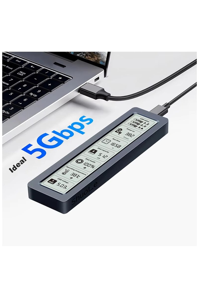 علبة M.2 NGFF SSD الذكية المزودة ببروتوكول SATA ومحرك أقراص الحالة الصلبة الخارجي من الألومنيوم من النوع C إلى USB وصندوق تخزين ممتد SSD - Image 3
