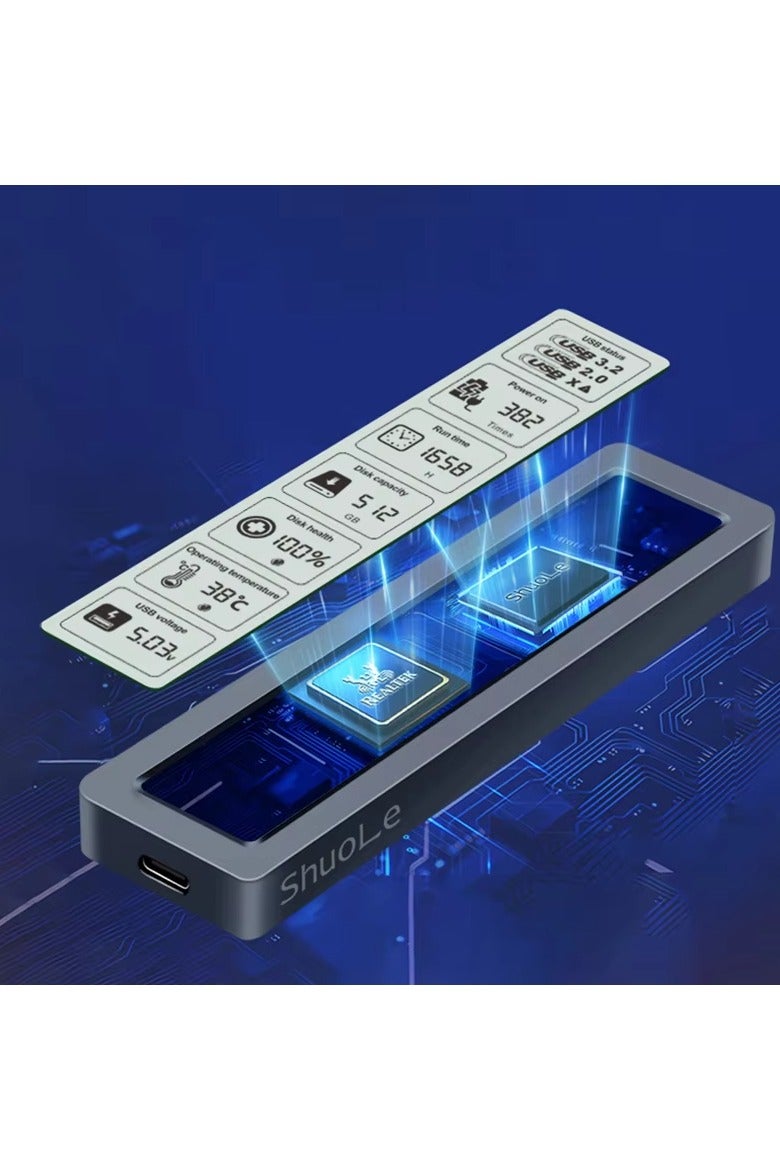 علبة M.2 NGFF SSD الذكية المزودة ببروتوكول SATA ومحرك أقراص الحالة الصلبة الخارجي من الألومنيوم من النوع C إلى USB وصندوق تخزين ممتد SSD - Image 5