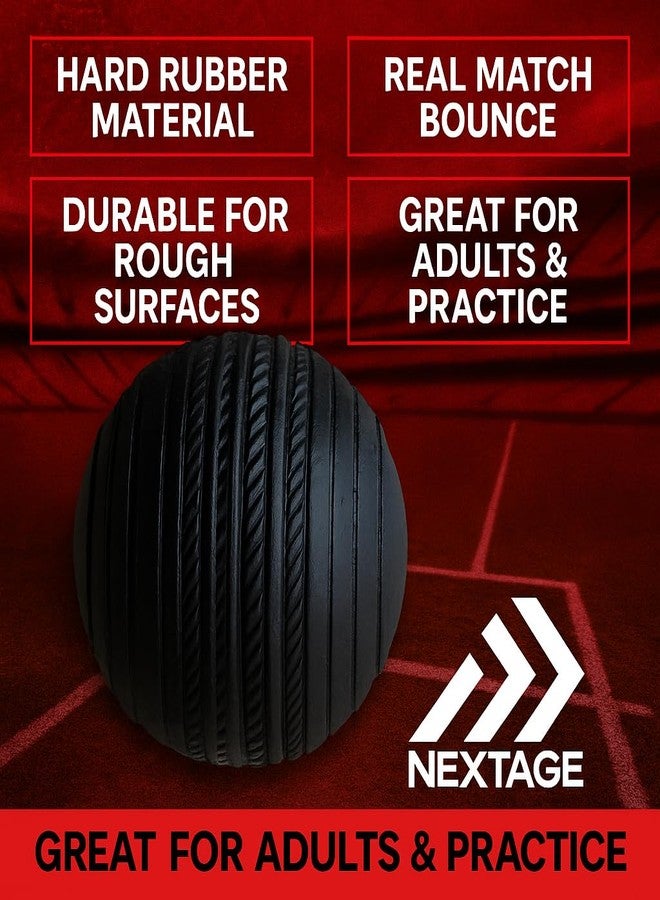 Nextage Cricket Balls Combo - 1 Hard Black Rubber Ball & 1 White Plastic Ball for Practice and Outdoor Play | Durable Training Balls for All Age Groups - Image 4