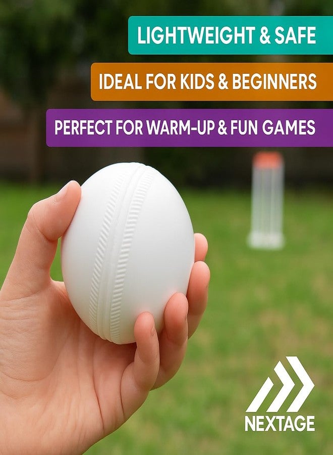 Nextage Cricket Balls Combo - 1 Hard Black Rubber Ball & 1 White Plastic Ball for Practice and Outdoor Play | Durable Training Balls for All Age Groups - Image 5
