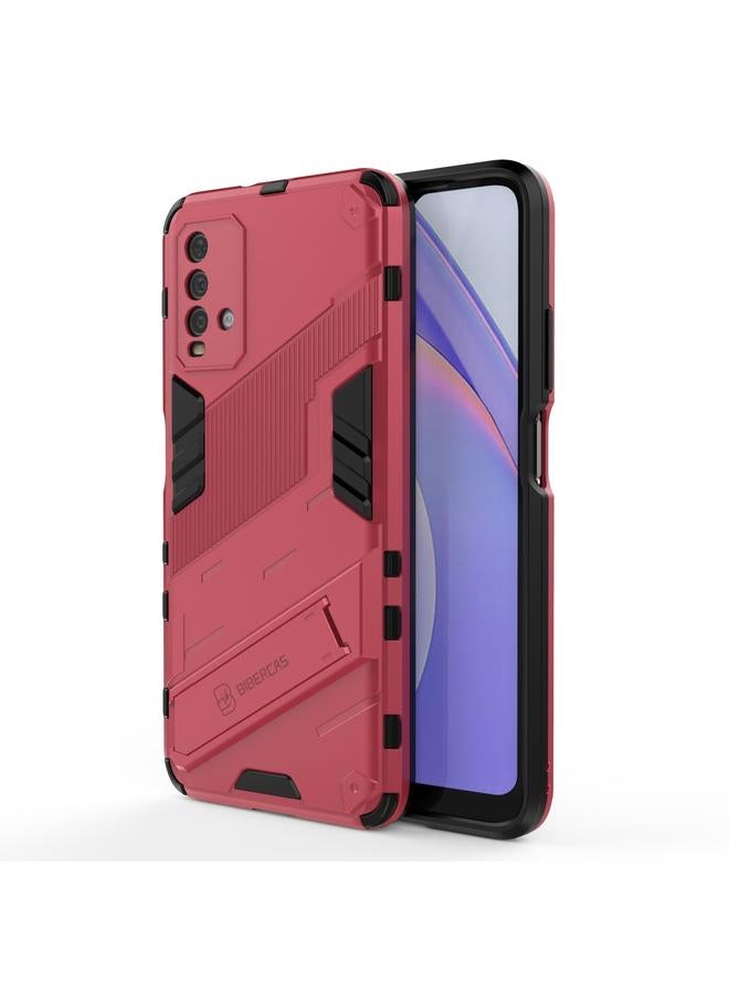 Case For Xiaomi Redmi Note 9 4G Punk Armor 2 in 1 PC + TPU Shockproof Case with Invisible Holder