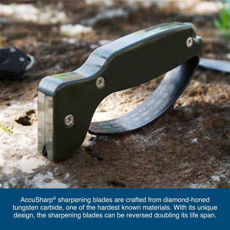 AccuSharp Knife Sharpener, Ergonomic Comfortable Handle, Compact & Easy to Use, Restore and Hone Straight & Serrated Knives, OD Green - Image 5