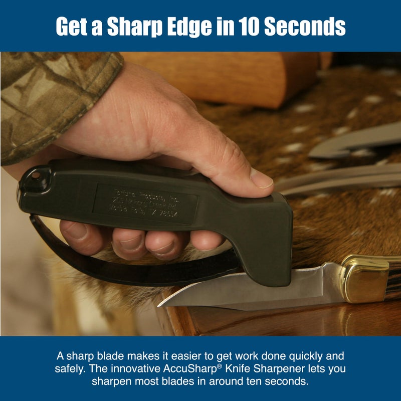 AccuSharp Knife Sharpener, Ergonomic Comfortable Handle, Compact & Easy to Use, Restore and Hone Straight & Serrated Knives, OD Green - Image 4