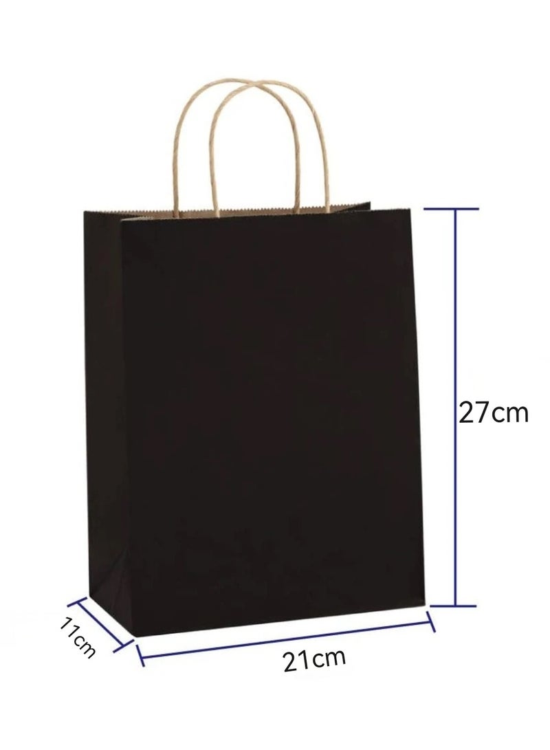 12pcs Black Kraft Paper Bag 21×11×27cm Birthday Gift Bag Wedding Celebrations Bags Party Gift Bags Ramadan Eid Gift Bags - Image 2