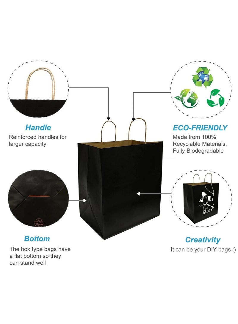 12pcs Black Kraft Paper Bag 21×11×27cm Birthday Gift Bag Wedding Celebrations Bags Party Gift Bags Ramadan Eid Gift Bags - Image 3