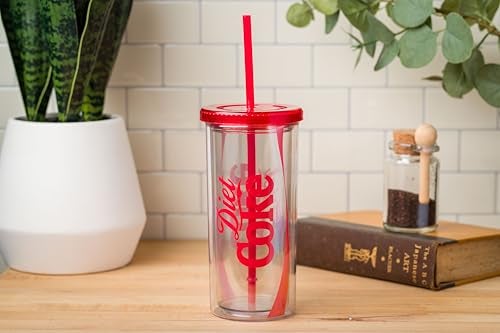 Silver Buffalo Coca Cola Diet Coke Plastic Tall Cold Cup with Lid and Straw, 20 Ounces - Image 4