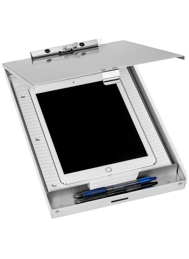 Blue Summit Supplies Aluminum Storage Clipboard 1 Compartment Clip For Letter Paper Great For Office Jobsite Or Classroom  - Image 3