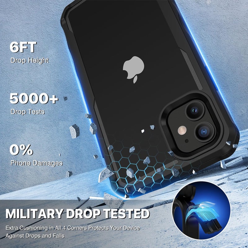 CENHUFO Privacy for iPhone 11 Case, Full Body Phone Case with Built-in 9H Tempered Glass Privacy Screen Protector and Camera Lens Protector, Anti Peep Spy Shockproof Bumper Clear Cover - Black - Image 5