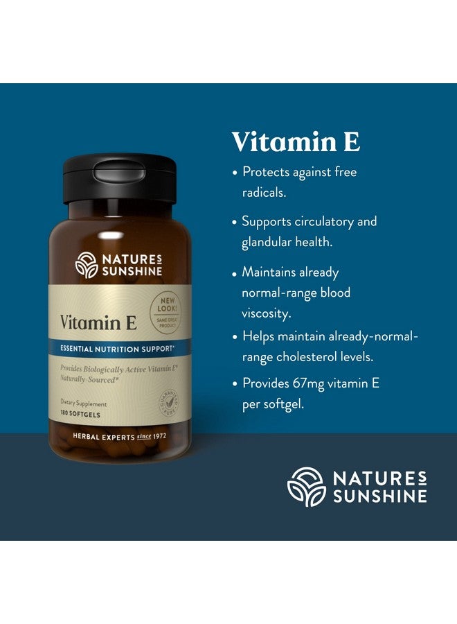 NATURE'S SUNSHINE Nature's Sunshine Vitamin E 100 IU, 180 Softgels  - Image 4