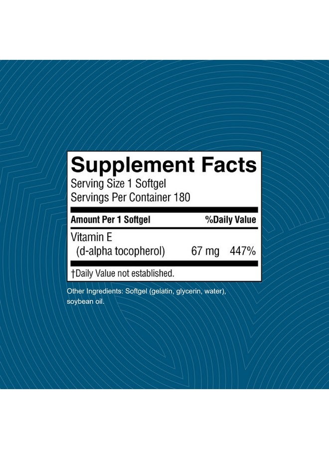NATURE'S SUNSHINE Nature's Sunshine Vitamin E 100 IU, 180 Softgels  - Image 3