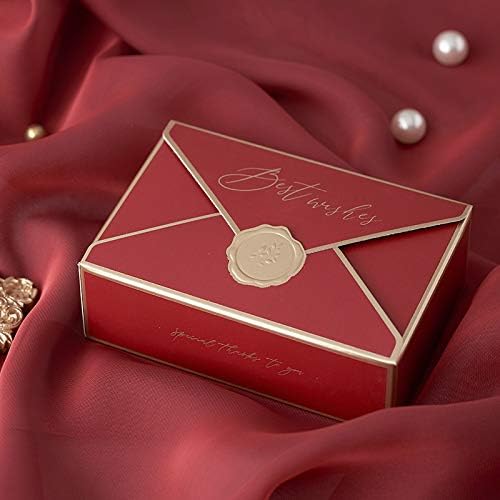 POTTIIS 20Pcs Candy Box Cookie Gift Boxes，Romantic Wedding Favors Cute Chocolate Box for Wedding Bridal Birthday Party Supplies - RED… - Image 5