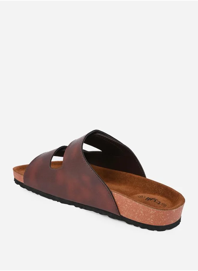 Styli Solid Double Strap Slip-On Sandals