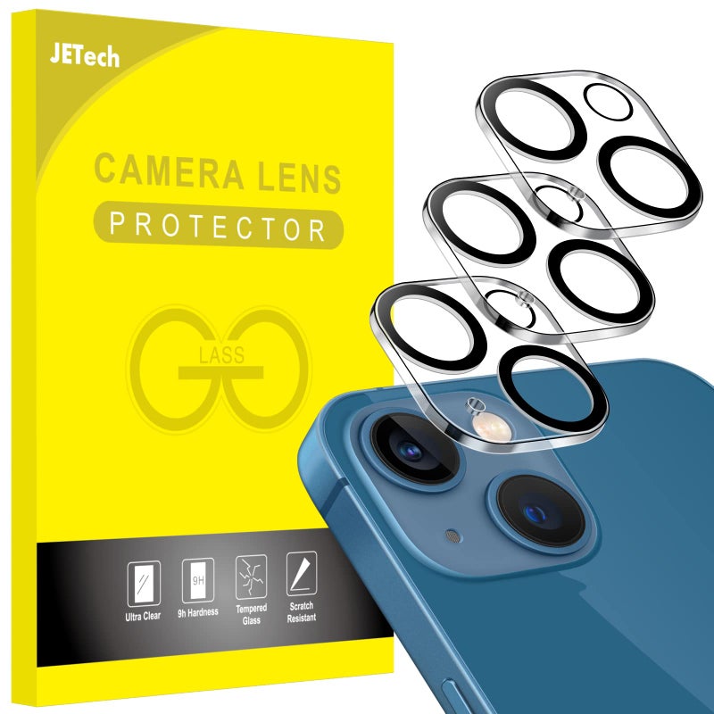JETech Camera Lens Protector for iPhone 13 6.1-Inch and iPhone 13 mini 5.4-Inch, 9H Tempered Glass, HD Clear, Anti-Scratch, Case Friendly, Does Not Affect Night Shots, 3-Pack - Image 1