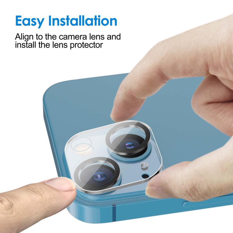 JETech Camera Lens Protector for iPhone 13 6.1-Inch and iPhone 13 mini 5.4-Inch, 9H Tempered Glass, HD Clear, Anti-Scratch, Case Friendly, Does Not Affect Night Shots, 3-Pack - Image 4