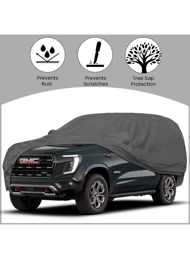 AGC GN10026 All-Weather Car Cover for GMC Yukon – Waterproof, Dustproof, UV & Heat Resistant, Protects Against Sun, Snow, Rain, Scratch & Rust, Easy to Install, Machine Washable, Lightweight, Mirror Sections, Elastic Corner Support, Triple Stitched for Durability. - Image 5