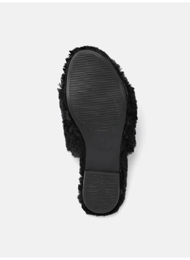 ZORIWORLD  Buttercup Cloud-Like Comfort Plush Vegan Faux Fur Black Slippers for Women | Best Price UAE