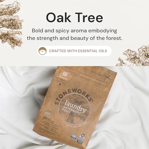 Grab Green Stoneworks Laundry Detergent Pods, 100 Count, Oak Tree Scent, Plant and Mineral Based, Cleans Deeply, Eliminates Odors, Fights Stains, Softens Naturally - Image 4