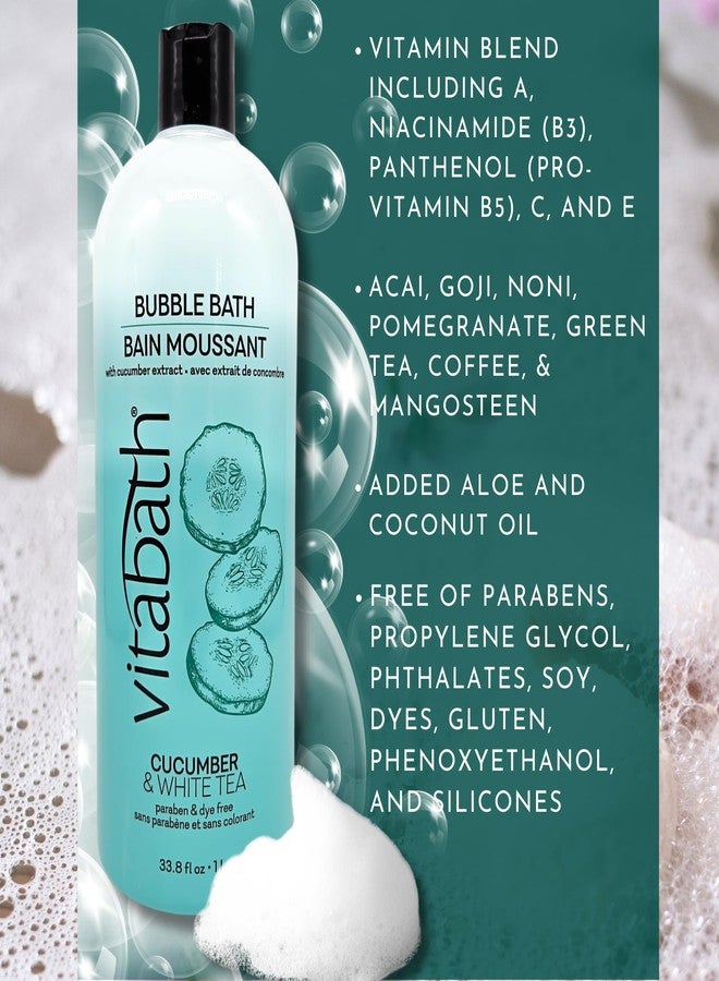Vitabath حمام فقاعات فيتاباث بالخيار والشاي الأبيض - رغوة غنية للاسترخاء والعناية بالترطيب والتغذية - رغوة فاخرة للنساء والرجال لجميع أنواع البشرة - 33.8 أونصة سائلة - Image 2