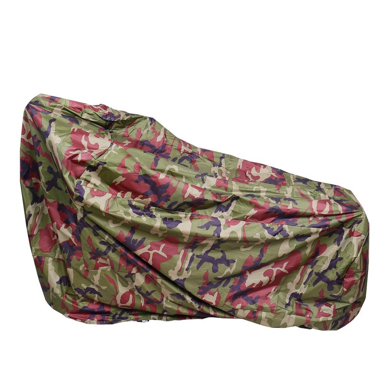 XL Camouflage Motorcycle Cover Silver Coating Heat Resistant Dustproof Rain Shelter Outdoor Storage - Image 2