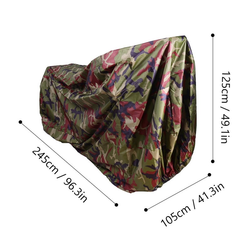 XL Camouflage Motorcycle Cover Silver Coating Heat Resistant Dustproof Rain Shelter Outdoor Storage - Image 3