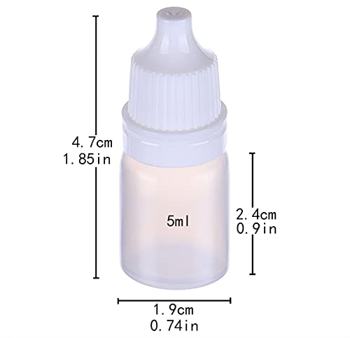 HLLMX Duehut Hllmx 8 Pcs Empty Plastic Squeezable Dropper Bottle Portable Empty Squeezable Dropper Bottle Container With Screw Cap Essential Oil Container 5Ml - Image 2