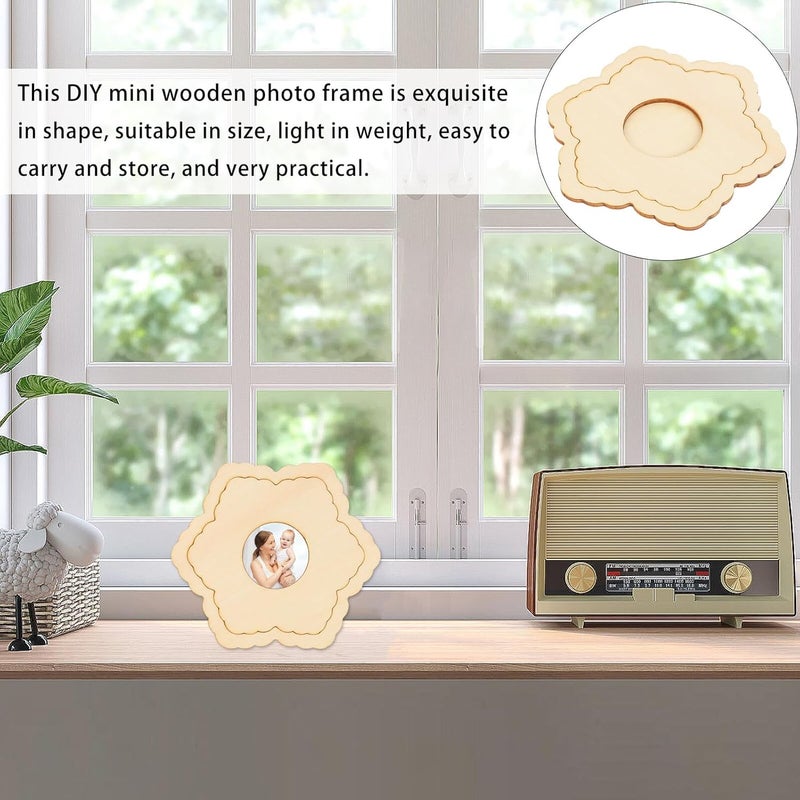 Cabilock Mini Wooden Photo Frames 5pcs Decorative Coloring Picture Frames for DIY Crafting and Room Décor - Image 3