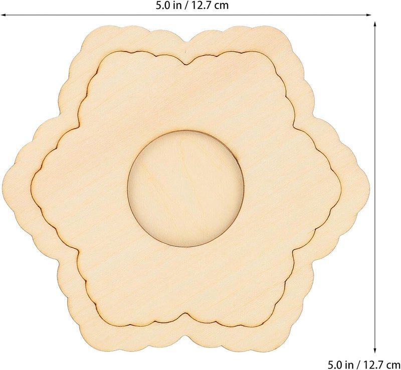Cabilock Mini Wooden Photo Frames 5pcs Decorative Coloring Picture Frames for DIY Crafting and Room Décor - Image 2