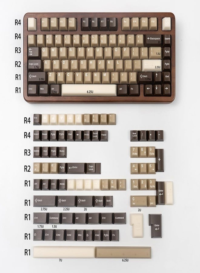 Sumgsn 164 Keys Brown Translucent Keycaps Cherry Profile Doubleshot PBT Keycaps Set Fit for 61/64/87/104/108 Cherry Mx Switches Mechanical Keyboard - Image 5
