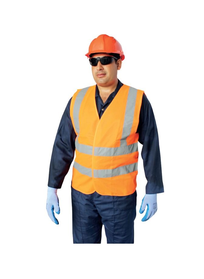 Vaultex, 100% Polyester Safety Fabric Vest, Orange Color-6XL