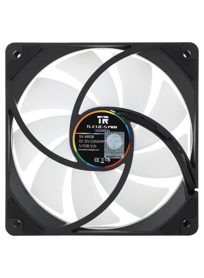 Thermalright Tl-c12c X3 Black Argb 12cm Case Fan, Low Noise, Argb 4pin Pwm, 1550 Rpm, Triple Pack - Image 3