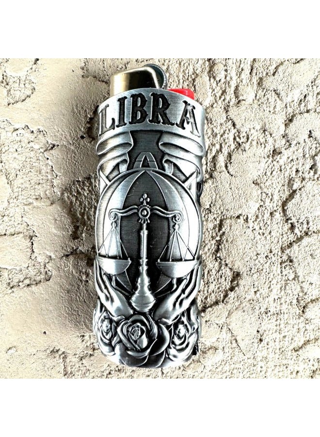 JSSELLER Metal Lighter Case Fits BIC, It Covers Standard Full Size Bic Lighter in J6. Zodiac Astrology Lighter Case, Design in Libra. One Piece Per Order - Image 4