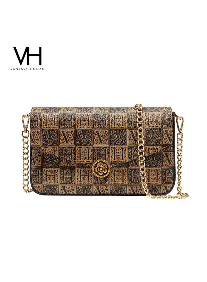 Vanessa Hogan Vh Women's Handbag, Camellia Envelope Bag, Vintage Floral Letter Shoulder Crossbody Chain Bag, Birthday Gift For Girlfriend - Image 1