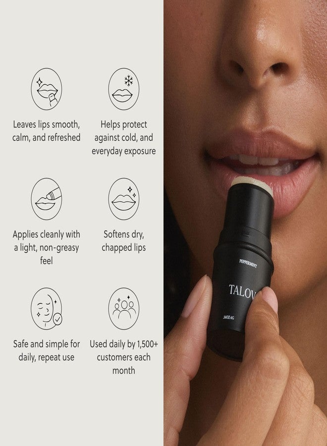 TALOVA - Grass-Fed Tallow Lip Balm, Lip Sleeping Mask, Overnight Moisturizer, Natural & Clean Moisturizing Lip Balm Vitamins A, D, E, & K, Nourishes and Smooths Dry & Chapped Lip (Peppermint) - Image 2