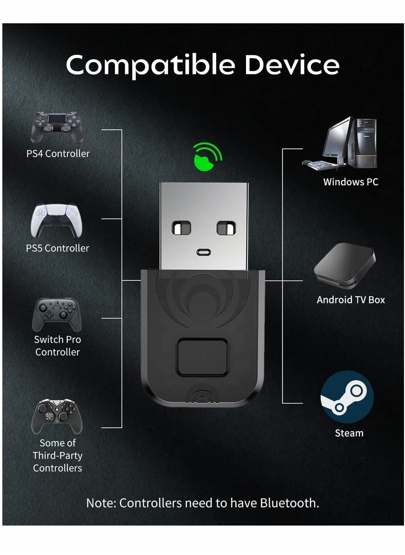 Y&D - Bluetooth Controller Adapter, for PS4/ PS5/ Switch Pro Controller, Wireless Compatible with Windows PC/ Android TV Box/ Steam - Image 1