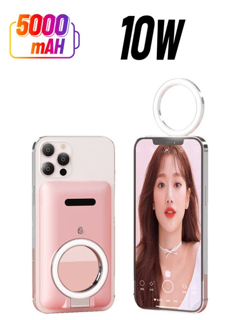 Fast Wireless Magnetic Portable Power Bank Charger With Mirror For iPhone 12/13/14/15 Series.