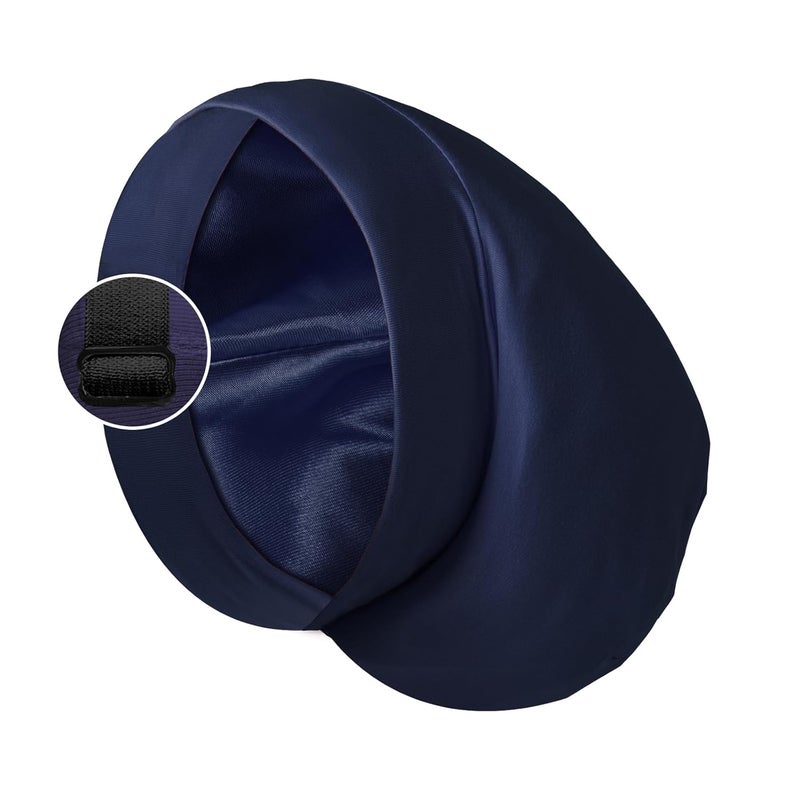 Blueelf Satin Bonnet Silk Lined Sleep Cap- Adjustable Hair Cover for Women Men Frizzy Hair Night Cap Patients Care - Image 1