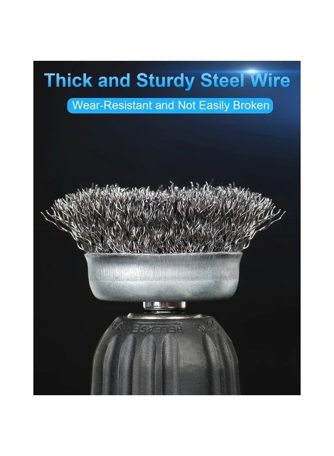 6 Pack Carbon Steel Wire Brush Set Hex Shank Rust Removal Wear Resistant - Image 2