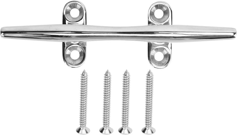 Heavy Duty 316 Stainless Steel Boat Cleat Open Base 6 Inch Mirror Polished Marine Cleat - Image 1