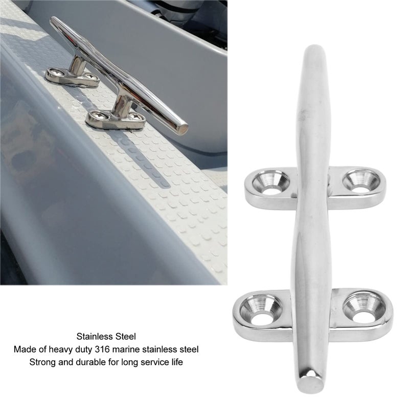 Heavy Duty 316 Stainless Steel Boat Cleat Open Base 6 Inch Mirror Polished Marine Cleat - Image 4