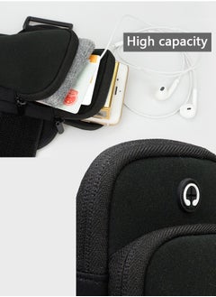 GROIC Phone Armband Holder Wrist Bag  Multi-Colors Durable  Waterproof For Running,Exercise ,Biking,Hiking, Fishing ,Camping For Women Men-Black  - Image 2