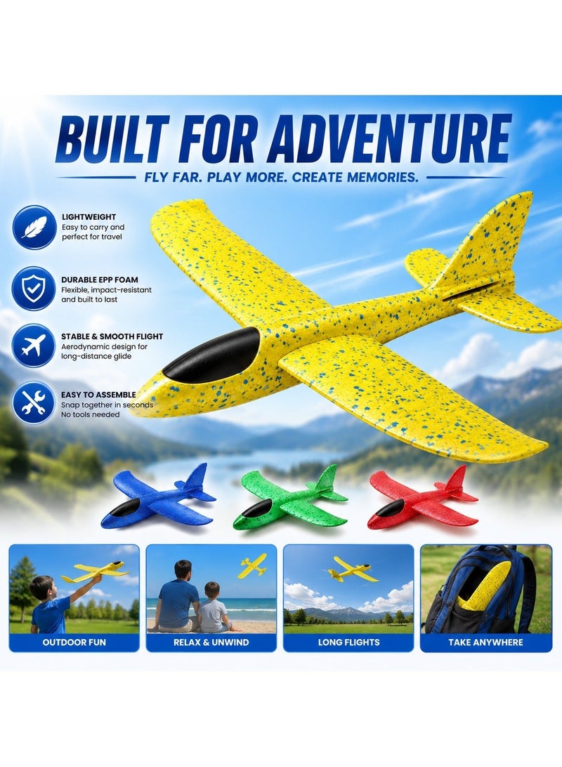 لوكاداه لعبة طائرة شراعية إسفنجية للأطفال، طائرة يدوية خفيفة الوزن مصنوعة من إسفنج EPP، لعبة طيران خارجية متينة وديناميكية هوائية للأولاد والبنات - Image 4