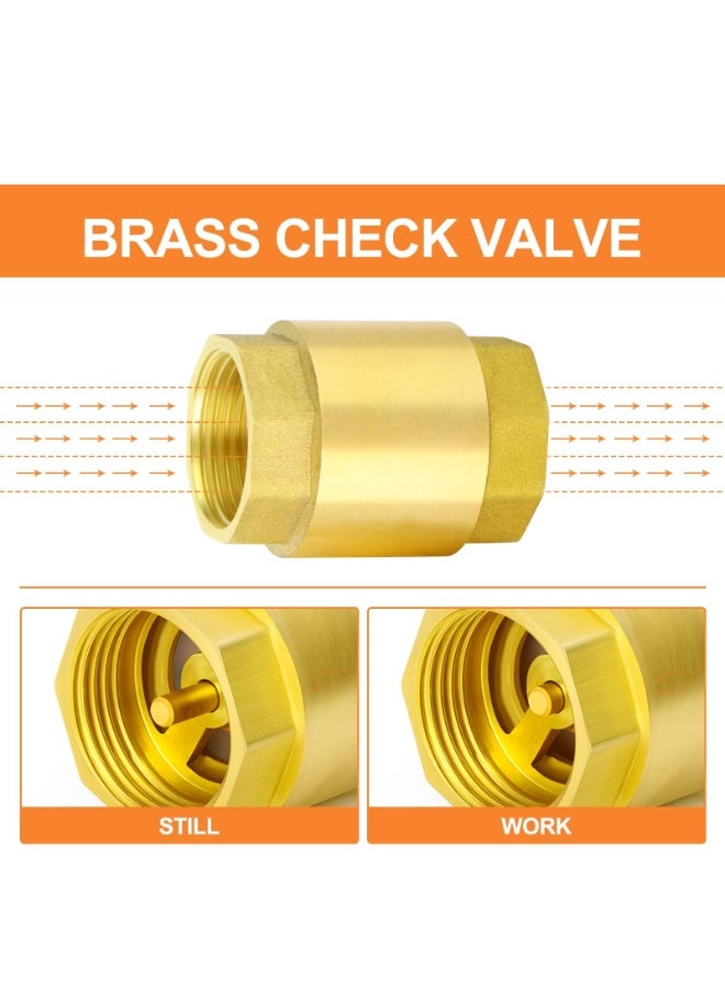 Brass Check Valve 1 NPT Female Threaded Vertical Check Valve for Water Backflow Prevention Oil Gas Air Check Valve Sewage Pump DN25 - Image 4