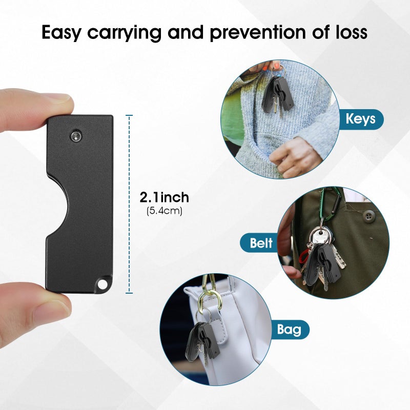 REEYEAR Aluminum Protective Carrying Case fits for Yubikey 5C NFC â€“ Flip Slide Design Keychain Holder for Quick Access & Everyday Protection,Black - Image 5