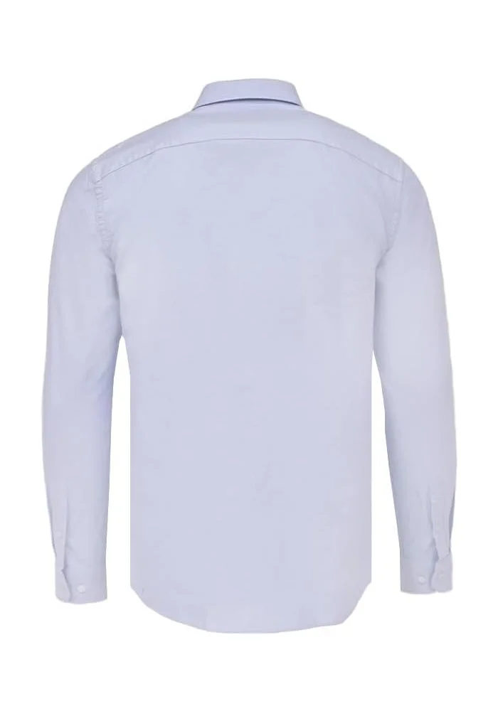 Cedro Cedro Men's Light Blue Oxford Shirt with Embroidered Logo