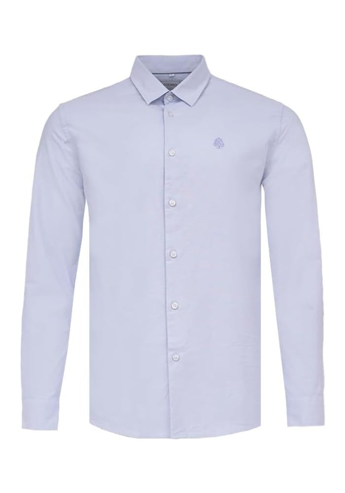 Cedro Men's Light Blue Oxford Shirt with Embroidered Logo - Image 1